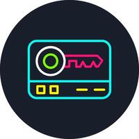 Key Card Line Multi Color Design vector