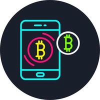 Bitcoins Line Multi Color Design vector