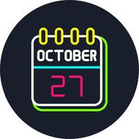 27 October Line Two Colour Icon Design vector
