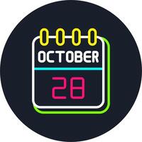 28 October Line Two Colour Icon Design vector