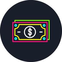 Dollar Note Line Multi Color Design vector