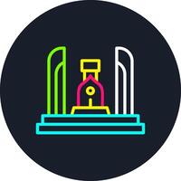 Democracy Monument Line Multi Color Design vector
