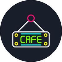 Cafe Line Multi Color Design vector