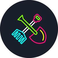 Garden Tools Line Multi Color Design vector
