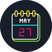 27 May Line Two Colour Icon Design vector
