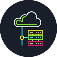 Server Line Multi Color Design vector