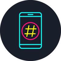 Hashtag Line Multi Color Design vector