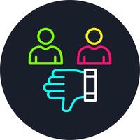Dislike Line Multi Color Design vector