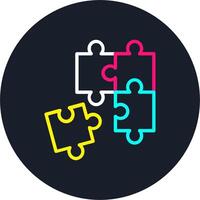 Puzzle Line Multi Color Design vector