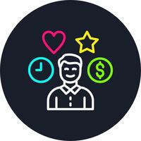 Expectations Line Multi Color Design vector