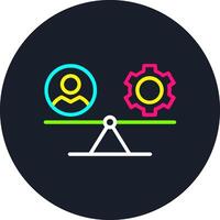 Work Life Balance Line Multi Color Design vector