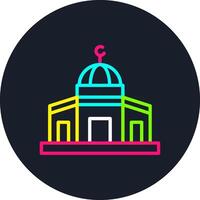 Al Aqsa Mosque Line Multi Color Design vector