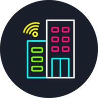 Internet Services Line Multi Color Design vector