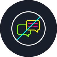 No Chat Line Multi Color Design vector