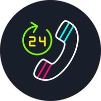 24 Hours Line Multi Color Design vector