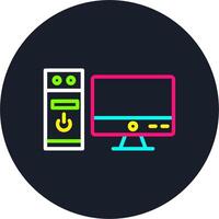 Computer Line Multi Color Design vector