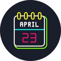 23 April Line Two Colour Icon Design vector
