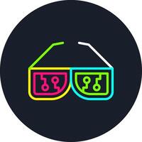 Smart Glasses Line Multi Color Design vector