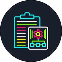 Task Planning Line Multi Color Design vector