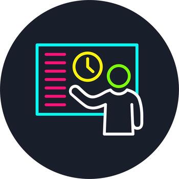 hora línea multi color diseño vector