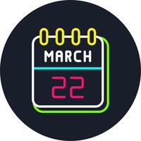 22 March Line Two Colour Icon Design vector