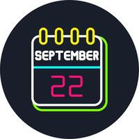 22 September Line Two Colour Icon Design vector