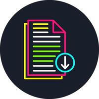 File Download Line Multi Color Design vector