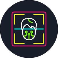 Face Scanner Line Multi Color Design vector