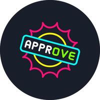 Approve Line Multi Color Design vector