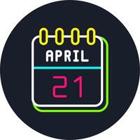21 April Line Two Colour Icon Design vector