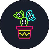 Cactus Line Multi Color Design vector