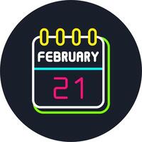 21 February Line Two Colour Icon Design vector