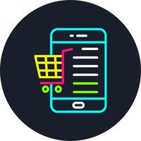 Shopping OnGlyph Two Color Line Multi Color Design vector