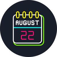 22 August Line Two Colour Icon Design vector