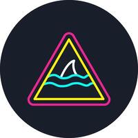 Shark Warning Line Multi Color Design vector