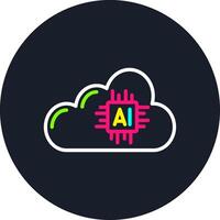 Artificial Intelligence Line Multi Color Design vector