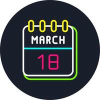 18 March Line Two Colour Icon Design vector