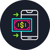 OnGlyph Two Color Payment Line Multi Color Design vector