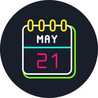 21 May Line Two Colour Icon Design vector