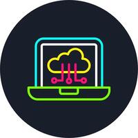 Cloud Technology Line Multi Color Design vector