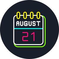 21 August Line Two Colour Icon Design vector