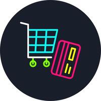 Shopping Cart Line Multi Color Design vector