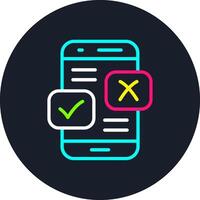 Yes Or No Line Multi Color Design vector