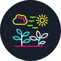 Plants Line Multi Color Design vector