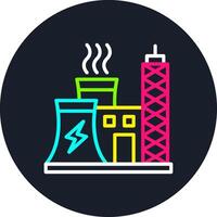 Power Industry Line Multi Color Design vector