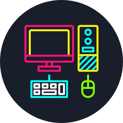 Computer Line Multi Color Design