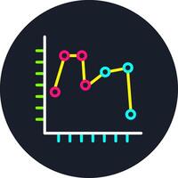 Glyph Two Color Graph Line Multi Color Design vector