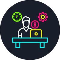 Hard Work Line Multi Color Design vector