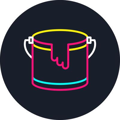 Paint Bucket Line Multi Color Design