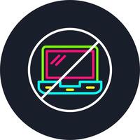 No Laptop Line Multi Color Design vector